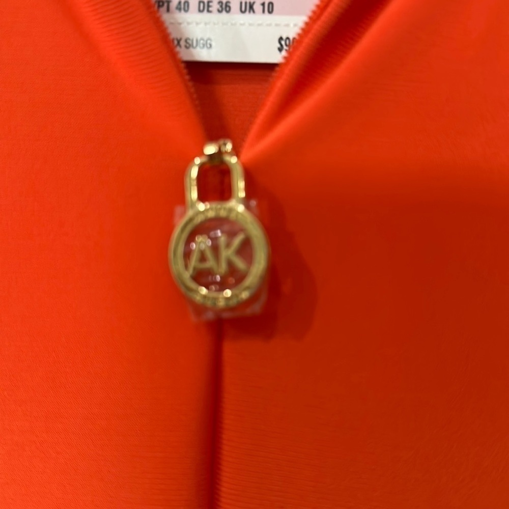 Anne Klein size 6 tangerine , Sleeveless collared dress NWT - Picture 3 of 5